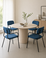 Chaise de salle à manger moderne avec assise en tissu et pieds en métal pour restaurant