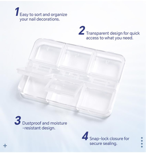 7.5*5*1CM <b>Plastic</b> Rectangle Storage <b>Box</b> with clear Lid 6 Grids Portable Medicine Mini <b>Box</b> PP Divided Organized <b>Box</b> - Product Image 3