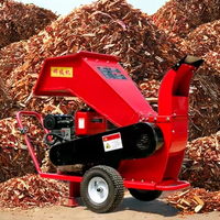 Broyeur et trancheur de bois professionnel pour jardin et industrie, avec moteur à essence, diamètre de coupe de 1 à 15 cm, efficacité de 800 kg/h