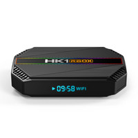 Ihomemix HK1 RBOX X5S Boîtier Smart TV Android 14 Amlogic S905Y5 4K AV1 WiFi6 4GB 64GB avec commande vocale et décodeur réseau