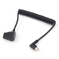 Câble de charge rapide D-Tap vers Type-C 3A avec options droites et en spirale pour appareil photo et ordinateur