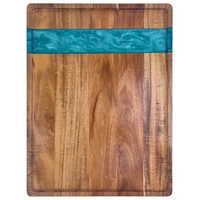 Produit Tendance 2026 Plateau de Service Rectangulaire Grande Taille Facile à Nettoyer en Bois et Résine Durable pour Cuisine, Table Basse, Bar