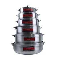 Ensemble de casseroles de cuisson 6 pièces, batterie de cuisine avec marmites à soupe 19cm, 24cm, 26cm, 30cm, 33cm, 36cm pour usage domestique