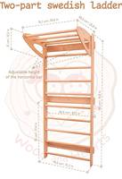 Échelle d'escalade en bois de bouleau conception d'escalade murale pour les enfants d'âge différent cadre d'escalade intérieur mur d'échelle suédois vente