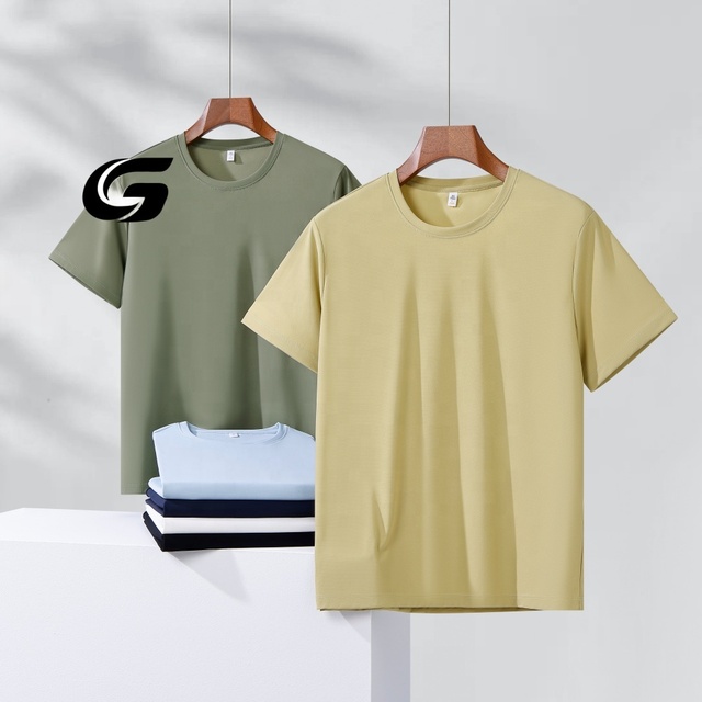 High Quality Wholesale Men's Nylon Blend Oversized Breathable T-Shirts Character Custom Printing White Blank T-Shirt