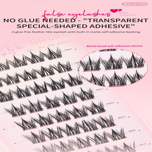 Faux cils de vison à grappe unique de style européen américain, cils de volume faits à la main, option naturelle sans colle - Product Image 3