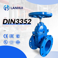 Vanne à opercule à siège souple en fonte ductile GGG50 DIN3352 F4 DN100 PN16 à brides NRS EPDM pour alimentation en eau, garantie 2 ans