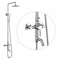 Nouvel ensemble de robinetterie de douche en acier inoxydable à prix abordable, mitigeur de douche de bonne qualité, ensemble de douche à trois fonctions