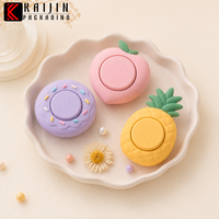 Boîtier vide pour poudre compacte avec manchon en silicone, couvercle à vis, bouchon rotatif, formes de fruits et d'animaux, vente en gros, emballage cosmétique personnalisé avec logo