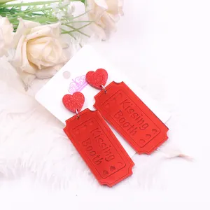 MD147ER2235 1pair New product CN Drop kissing booth TRENDY Valentine's Day Acrylic earrings Jewelry for women