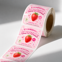 Leverancier aangepaste merklogo bedrukking drankenlabels rol waterdichte zelfklevende stickers voor smoothie sapbeker voedselverpakkingen