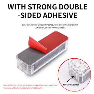 Luz Estroboscópica Solar de Advertencia para Automóviles YFL, Luz Anticolisión Trasera para Motocicletas, Lámpara Eléctrica Solar de Doble Fila Colorida de 6V 2W - Product Image 5