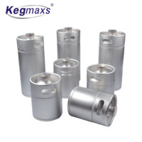 Kegmaxs Beer Growler 5L Mini fût de bière Bouteille en acier inoxydable Cornelius pour bière Café Liquide Corny Keg Ball Lock Keg Goutte à goutte