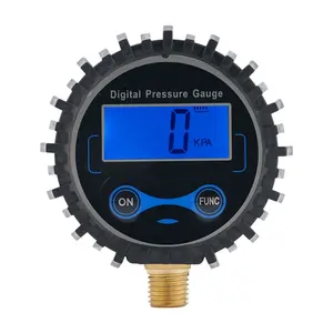 80mm Digital Tyre Pressure Gauge Easy Read LCD Display for Car Truck with 1/4''NPT Lower Mount Connection and Rubber Protector