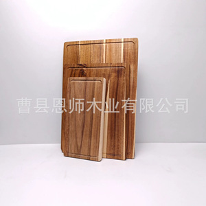 Acacia Wood Cutting Board Rectangle Anti Bacterial Kitchen Chopping Block For Fruits Vegetables Bread Pastry - Product Image 3