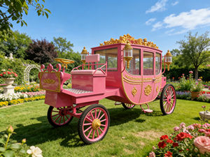 Carruaje Real Blanco Eléctrico, Carroza Eléctrica de Ocio, Precio de Alquiler, Asiento Rojo Personalizable - Product Image 5