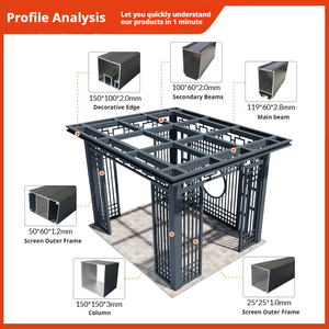 Abri <span class=keywords><strong>de</strong></span> jardin électrique pour <span class=keywords><strong>terrasse</strong></span>, <span class=keywords><strong>couverture</strong></span> <span class=keywords><strong>de</strong></span> jardin extérieure, ombrage réglable, design résistant aux intempéries, fonction rétractable, aluminium - Product Image 4