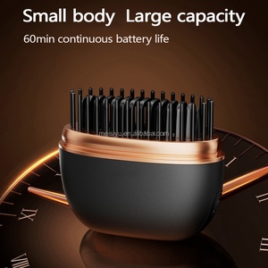 Summer Trend Portable Mini Hair Straightener <b>Comb</b> <b>Heating</b> Compact for Travel Convenient to Carry Black Color 3 Temperature - Product Image 2