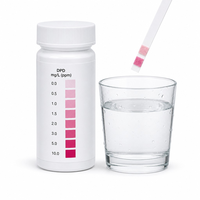 Bandelettes de test de chlore libre Binghe Yuanshan, méthode DPD, 0-500 ppm, 100 bandelettes/tube pour la désinfection des piscines et de l'eau potable