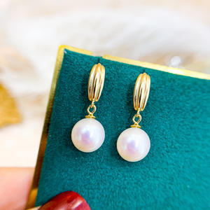 S925 <b>Silver</b> DIY <b>Pearl</b> Accessories Empty Stand for Personalized <b>Earrings</b> with 7-10mm Beads 20976 Jewelry Accessory - Product Image 1