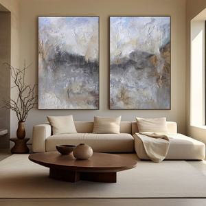 Peinture à l'huile abstraite artisanale, toile non encadrée, art mural pour la décoration de chambre d'hôtel moderne - Product Image 3