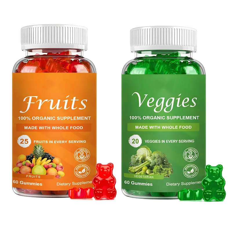 Super Vegetais gomas de frutas e vegetais vitaminas gomas de fibra dietética vegetal