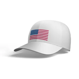Topi bendera Amerika bordir nasional negara cetak kustom bahan katun Multi Warna