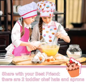 Ensemble de cuisine et de pâtisserie pour enfants de 11 pièces, pour petites filles de 2 à 6 ans, costume de chef et tablier, chapeau de chef pour tout-petits, outils de pâtisserie - Product Image 5