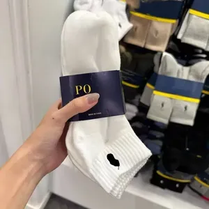 Designer Mens Womens <b>Socks</b> Luxury Embroidery Polo Stockings Classic Casual <b>Socks</b> Comfort Breathable Pure Cotton Warm White <b>Black</b> - Product Image 5