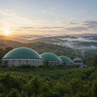 Réservoir de stockage de biogaz en verre fusionné sur acier avec système de contrôle PLC complet