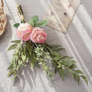 Bouquet de fleurs artificielles Iori en tissu tissé plastique pour décoration de maison et de mariage CF01235 - Product Image 3