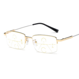 Nuevas Gafas de Lectura Multifocales Progresivas Modernas con Montura Metálica Semi-aro y Protección Anti Luz Azul para Hombre - Product Image 5