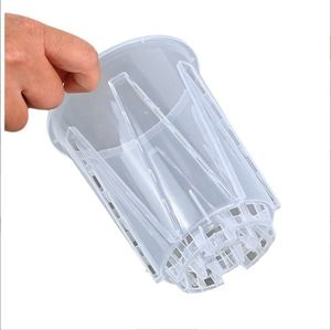 Nouveau Pot d'orchidée en plastique Transparent Pot de semis d'orchidée Pot de contrôle des racines Évents d'aération à fente latérale Trou de drainage inférieur Jardin - Product Image 1