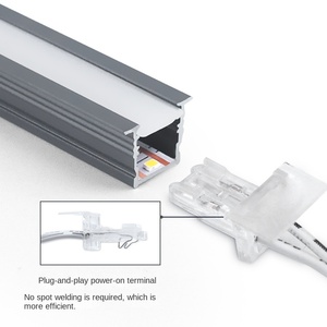 Silicon-Controlled Rectifier <b>LED</b> Black Linear Light Strip Thickened <b>Aluminum</b> Groove Surface-Mounted Pre-Embedded IP65 T-<b>Profile</b> - Product Image 6