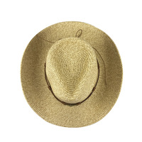Chapeau de paille à bord plat blanc d'été chaud Vintage Jazz Top tissé Panama pour hommes femmes-Protection solaire pour les voyages en plein air quotidiens décontractés