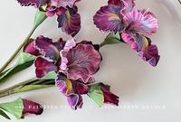 2 têtes de fleurs artificielles en EVA, iris au toucher réel, tige courte, décoration pour mariage, Saint-Valentin, maison