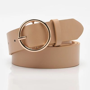 Cintos femininos populares fivela redonda, casual, simples, versátil, acessórios para calças de brim, feminino - Product Image 1