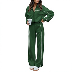 Women Athletic Sweatsuit 2 Piece <b>Zip</b> <b>Up</b> <b>Jacket</b> and Sweatpants OEM Manufacturer - Product Image 1