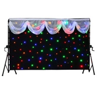 En popüler düğün fon perde kumaşı RGBW renkli led yanmaz kumaş ışık Dmx kontrol Led yıldızlı perde için parti Dj