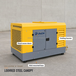 Compresseur d'air diesel à vis rotatif bi-étagé de type skid pour forage de puits miniers et de sondages - Product Image 3