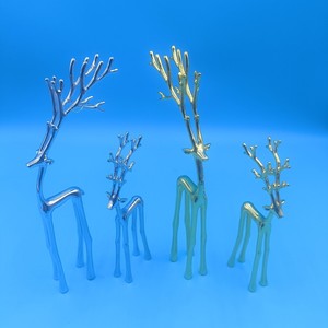 Retro Alloy Deer Figurine Metal Garden <b>Ornament</b> Desktop Decoration Animal Shape Outdoor Home Decor Gift - Product Image 3
