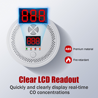 Détecteur de fumée et de monoxyde de carbone portable 2-en-1 avec alarme de 85 dB et construction en plastique ABS
