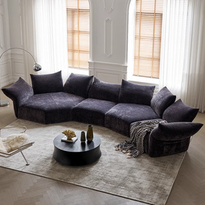 Nouveau canapé 2025, design tendance, style minimaliste italien pour salon, revêtement en tissu rembourré en éponge, couleur crème pétale - Product Image 1