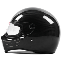 Nuevo Diseño Casco Integral para Motocicleta de Kart, Casco de Fibra de Carbono, Personalizado con Certificación DOT CCC, Estilo Retro para Motorrad