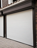 Porte d'entrée moderne, coupe-vent, résistante aux ouragans, porte à enroulement automatique industrielle en aluminium, porte isolée pour villa