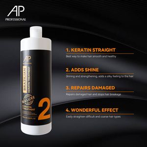 Tratamiento Alisador Orgánico y Natural Para el Cabello AP Profesional de Lujo con Queratina Brasileña Para Cabello Dañado - Product Image 4