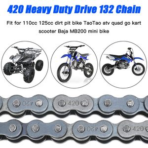 Chaîne de <span class=keywords><strong>moto</strong></span> 420, 132 maillons, pour Pit Dirt Bike 50cc 70 90 110 125cc SSR TaoTao Coolster <span class=keywords><strong>Apollo</strong></span> Baja Kazuma ATV 212cc Mini Bike - Product Image 4