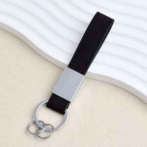 Customized Logo Brand Business Vintage Suede <b>Leather</b> Key Ring PU <b>Leather</b> <b>Keychain</b> for Men with Metal Carabiner - Product Image 4