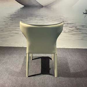 Designer italiano Bege Branco Saddle Leather Dining <span class=keywords><strong>Chair</strong></span> Modern Minimalista Estilo Nórdico com Luxo Leve para Uso Doméstico ou no Hotel - Product Image 4