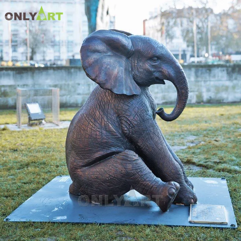 Artificial Outdoor Garden Resin Animal Sculpture Giant Life Size Fiberglass Elephant Statue